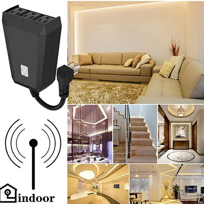 Водонепроницаемый адаптер с автоматическим подключением IP44 WIFI Smart Socket Switch 1 в 3 Out