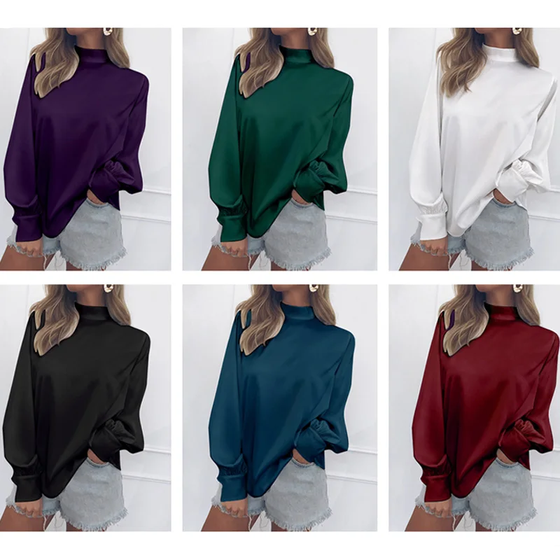 Новинка белая блузка женская модная рубашка с длинным рукавом топ