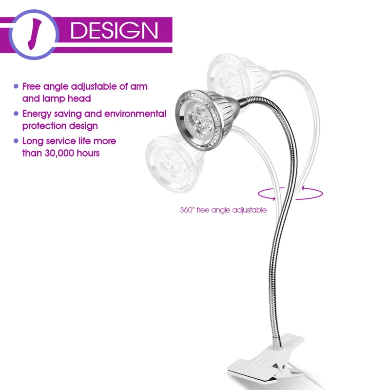 LemonBest 5 Вт клип гидропоники для выращивания растений светильник s светодиодный Grow