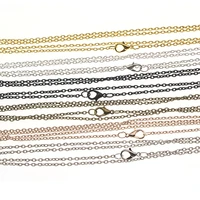 10pcs black rose gold silver metal chains necklaces for pendant charms lobster clasp diy jewelry making necklace chain bulk 60cm