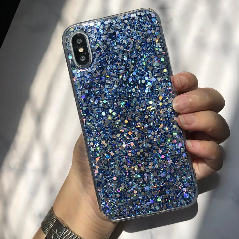 Силиконовый чехол для телефона для huawei honor V30 8 8X9 V 10 Lite V20 20 Pro Bling крышка для huawei Nova 6 2 я 3e 3i 4e 5i 5 Pro Y9 - Цвет: Blue