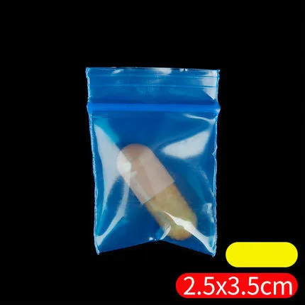 Blue 2.5x3.5cm Новинка 100 шт./лот, 20 проводов, цветные, синие, красные, на молнии, сумка для ювелирных изделий, маленький уплотненный карман, запечатанные сумки, аксессуары, сумка для ювелирных изделий - Цвет: Blue 2.5x3.5cm