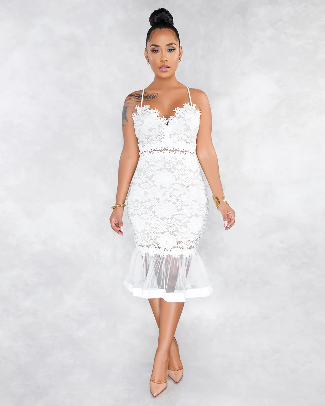 Модное однотонное женское платье Весна Лето Спагетти ремень без рукавов Boho Макси платья Кружева Vestido