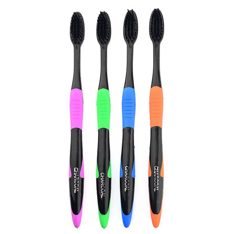 Зубная щётка 4 шт. Двухместный Ultra Soft Bamboo уголь Nano кисть Уход за полостью рта 625