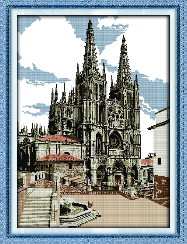 

Magnificent castle cross stitch kit 18ct 14ct 11ct count printed canvas stitching embroidery DIY handmade needlework