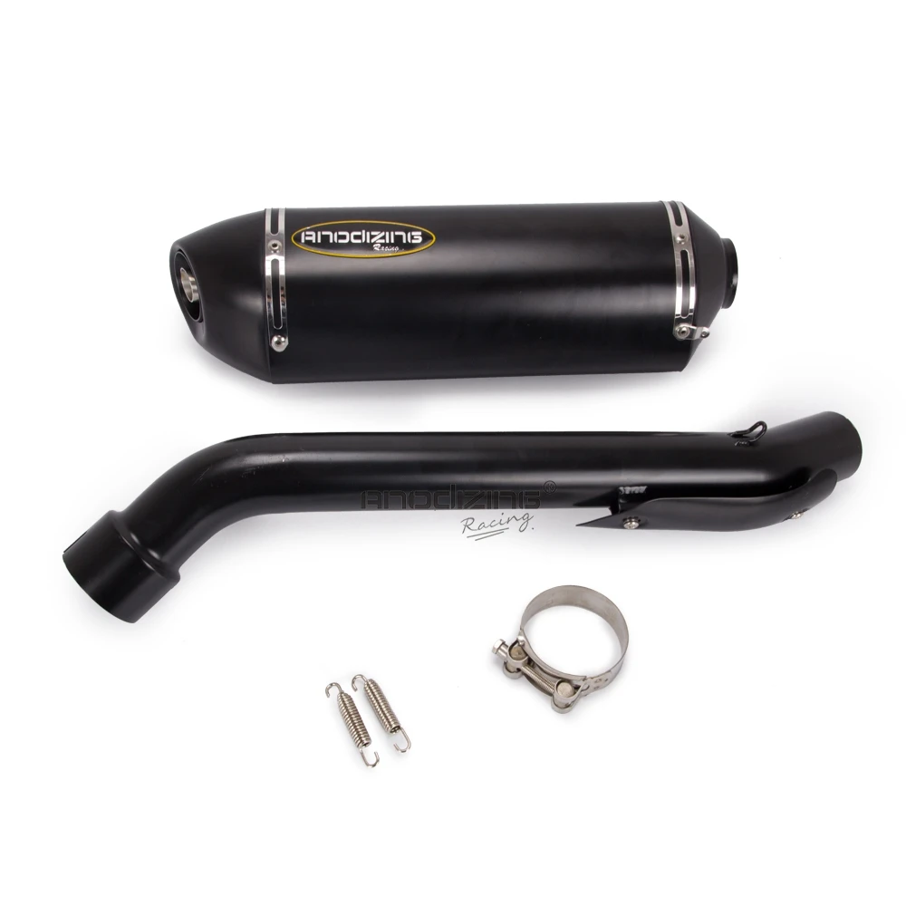 Мотоцикл выхлопной slip on выхлопных газов для Suzuki GSXR1000 2007 2008 GSXR 1000, без шнуровки, на средней трубы с глушитель выхлопных газов - Цвет: black