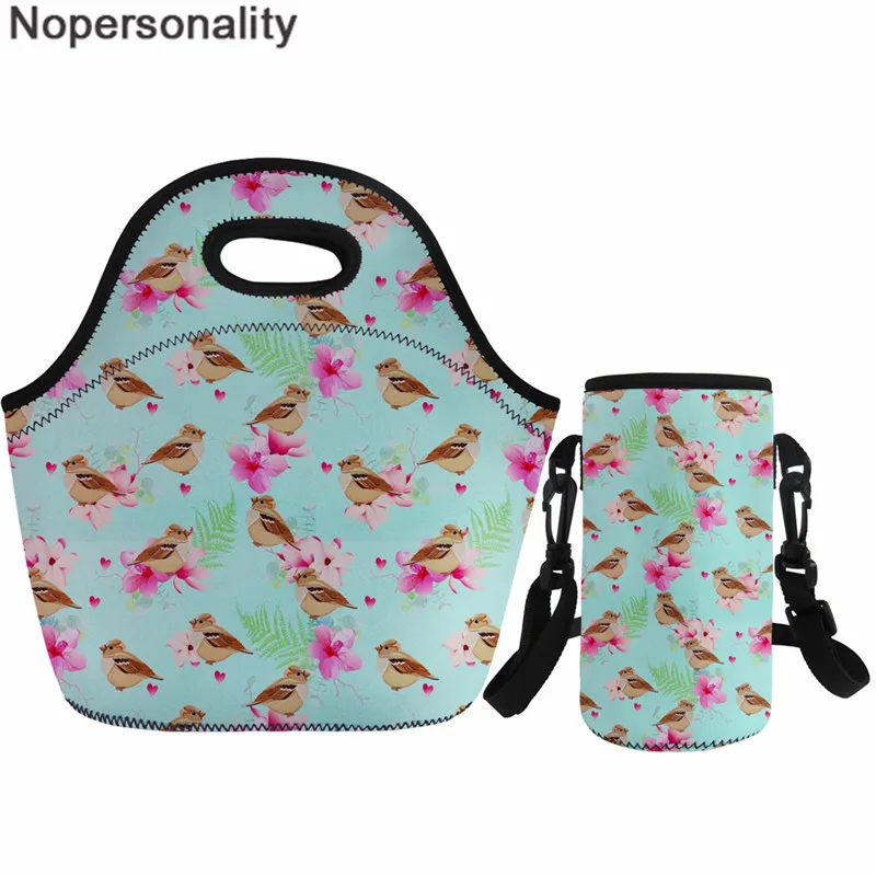 

Nopersonality птицы принты переносная сумка для обеда детей офисных работников Изолированные Обед Чехол с Термальность бутылка чехол наборы для ...