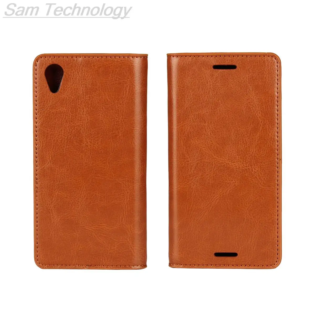 Light Brown Роскошный чехол-бумажник для sony Xperia X Performance из натуральной коровьей кожи, чехол-книжка из натуральной кожи, чехлы для телефонов - Цвет: Light Brown