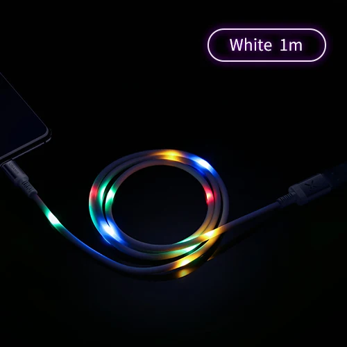 White Micro USB кабель, USAMS регулятор громкости Быстрый Кабель зарядного устройства для samsung s7 s6 edge Светодиодная лампа Xiaomi Flash Cord кабель microusb - Цвет: White