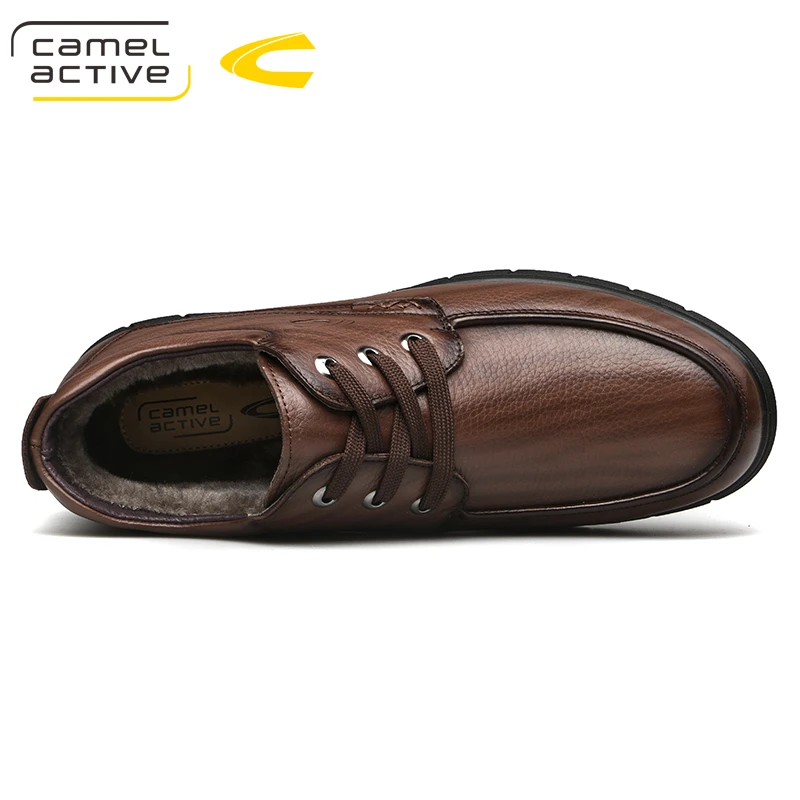 Мужские зимние ботинки Camel Active Черные Теплые ботильоны из натуральной кожи на