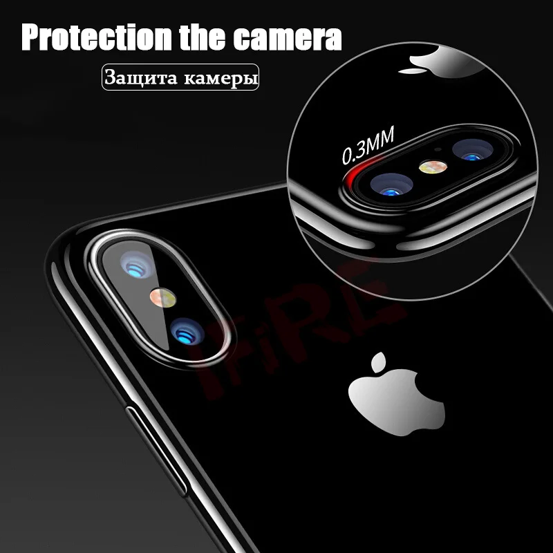 Роскошный мягкий ТПУ чехол для iPhone 6 6S 7 8 Plus с полной защитой прозрачная задняя