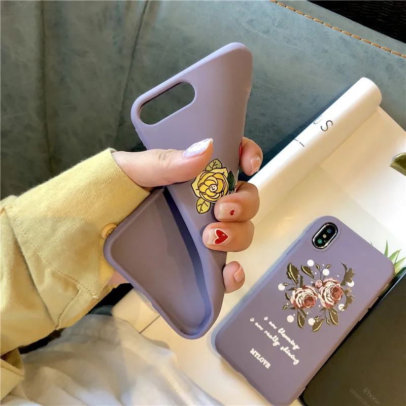 Фиолетовый цветок телефон чехол на айфон iphone 10 6 7 Plus для coque X 8 6s плюс мягкого