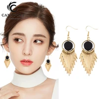 trendy vintage tassel drop earrings for women exquisite round long fringe hanging earrings fashion jewelry party gift wholesale
