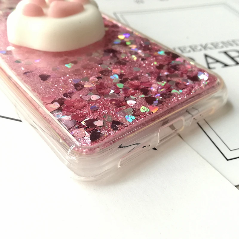 3D Squishy Cat Cases For Huawei P smart P8 p9 lite mini 2017 Liquid Glitter Cover Honor 8 pro 9 10 V10 6A 6X 5A 5X 5C 4A |