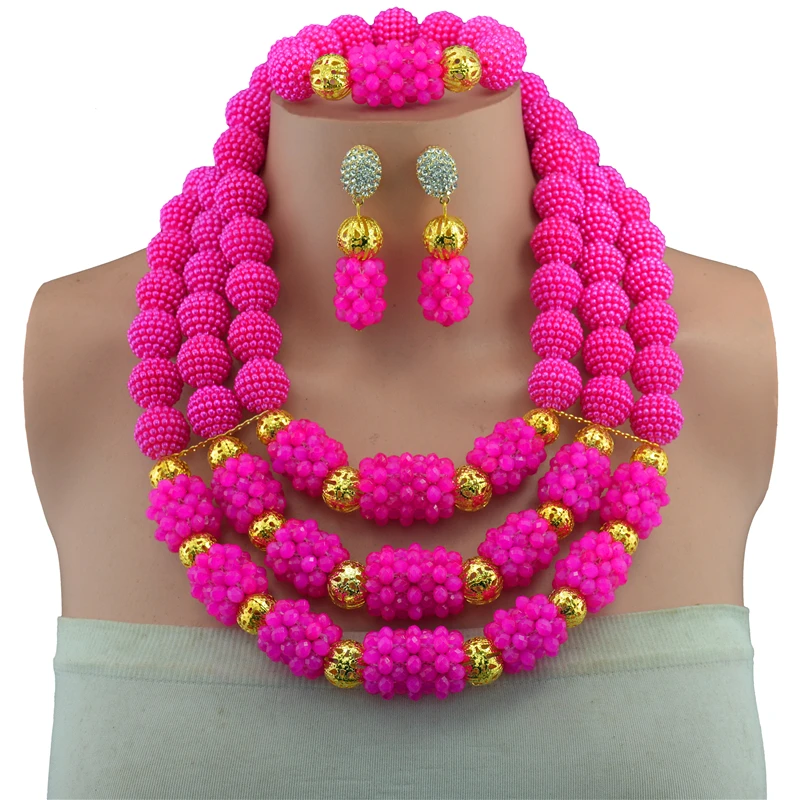 Изумительные африканские бусы ювелирный набор хрустальные ожерелье нигерийская