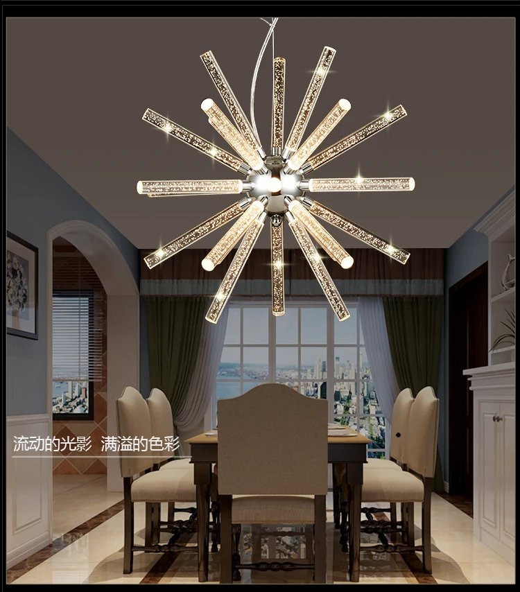 Nordic Spider star planet bubble crystal chandelier restaurant dining room bar hanging lighting