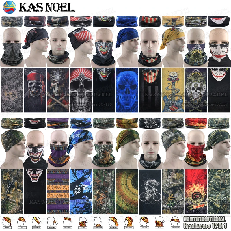 

Latest Fashion Outdoor Multifunctional Tube Headwear Bandana Magic Motorcycle Mask Cap Sunscreen Muffler Seamless Bandana