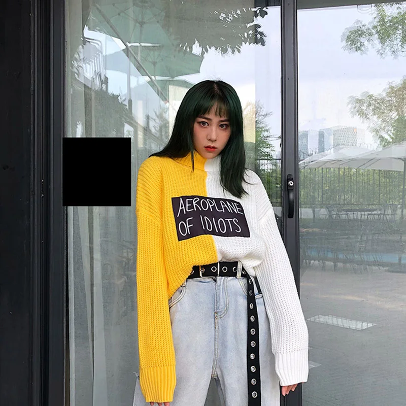 Зимний Теплый Новый корейский стиль Instagram свободный лоскутный bf Harajuku Ulzzang
