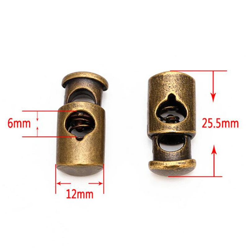 

100 pcs/lot DIY Apparel Sewing Stopper Alloy metal Plating Spring Clock Accessories Hanging Bell Rope Buckle Cord End