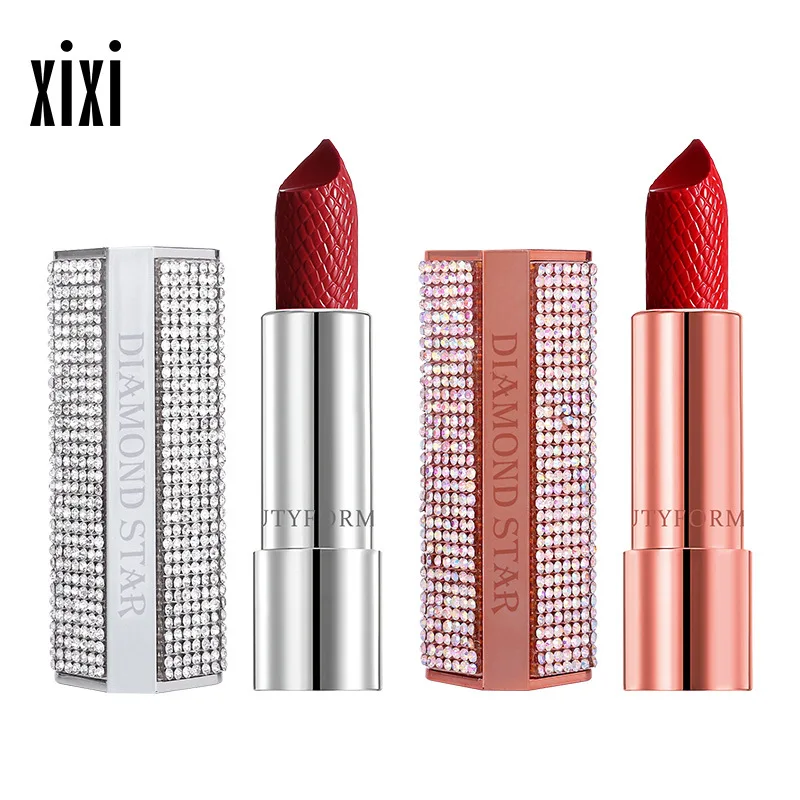 Xixi diamond star губная помада высокое качество молочный чай сексуальный красный