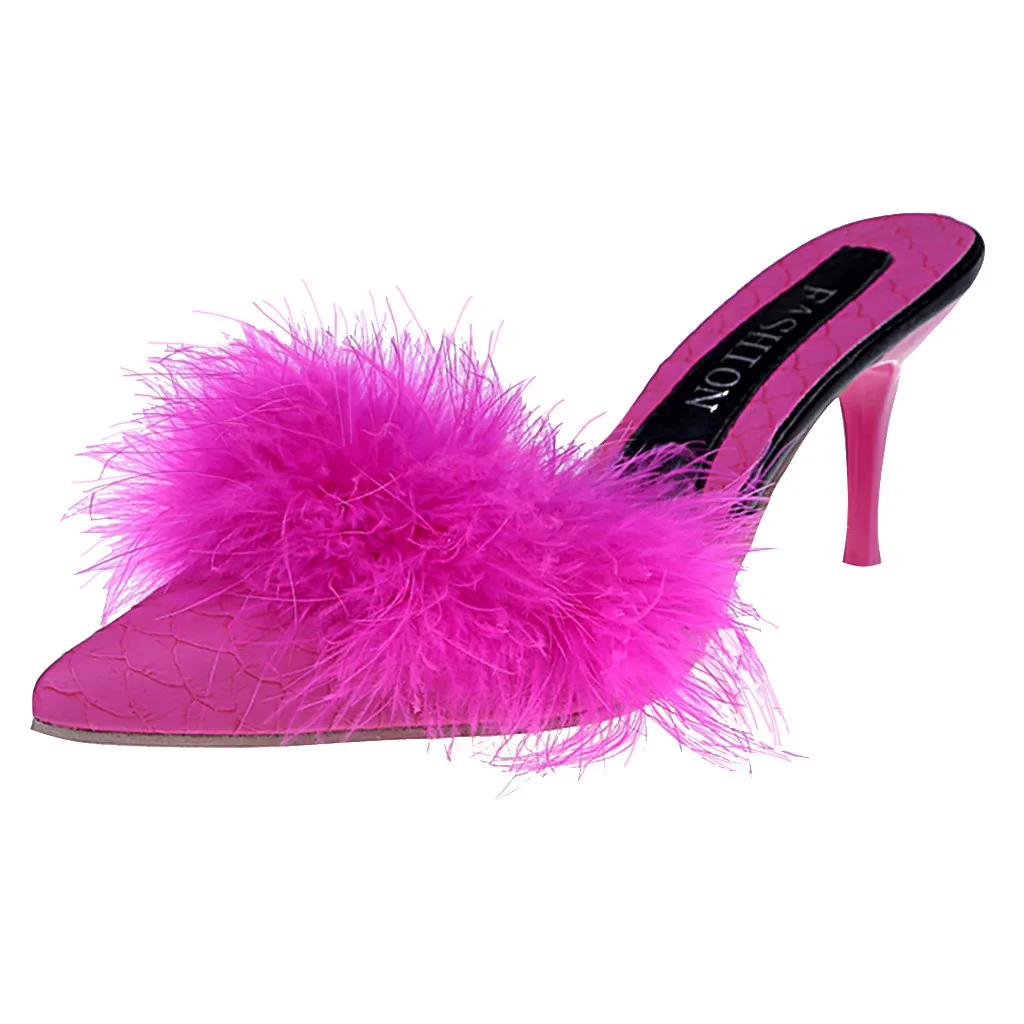 Jaycosin/женские летние шлепанцы; модная уличная одежда; пикантные босоножки на высоком тонком каблуке с острым носком; женская обувь