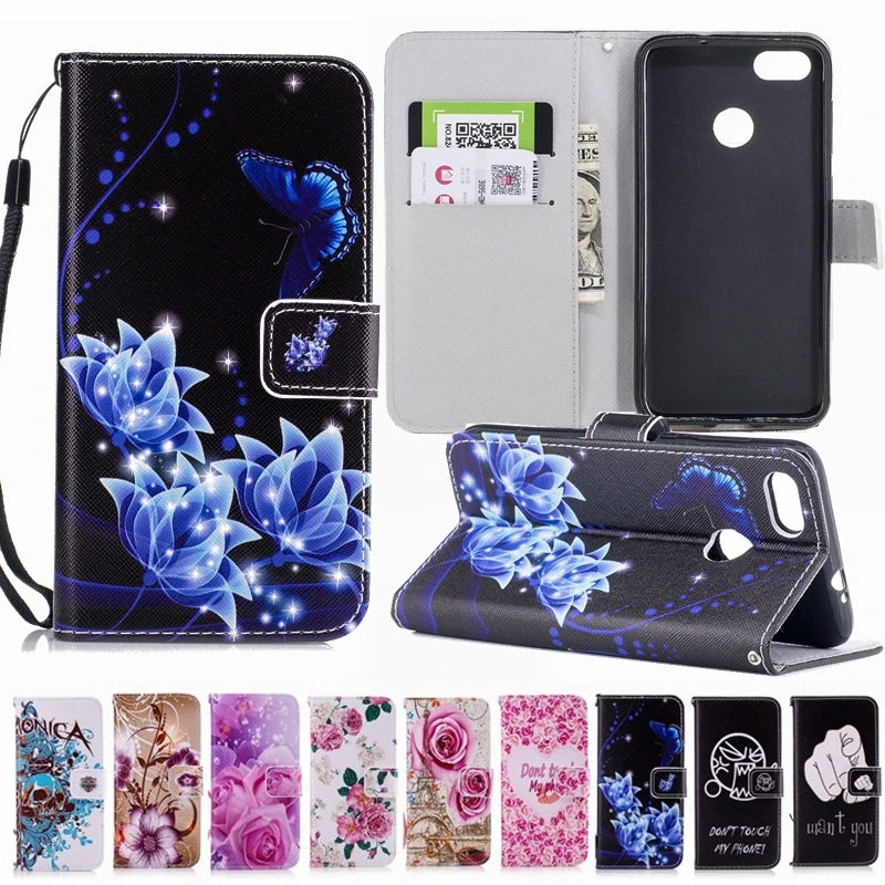 Роскошный чехол книжка для Huawei P20 P10 P9 Lite Mini P8 Y7 Prime GR3 Y6 Y5 2017 Nova 2i II Honor 6C Pro 5A 8 9