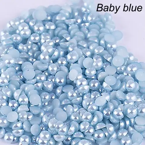 Bluelans 8 Colors Half-Round Flatback Acrylic Pearl for Nail Art Salon Stickers Tips DIY Decorations Phone Craft | Украшения и