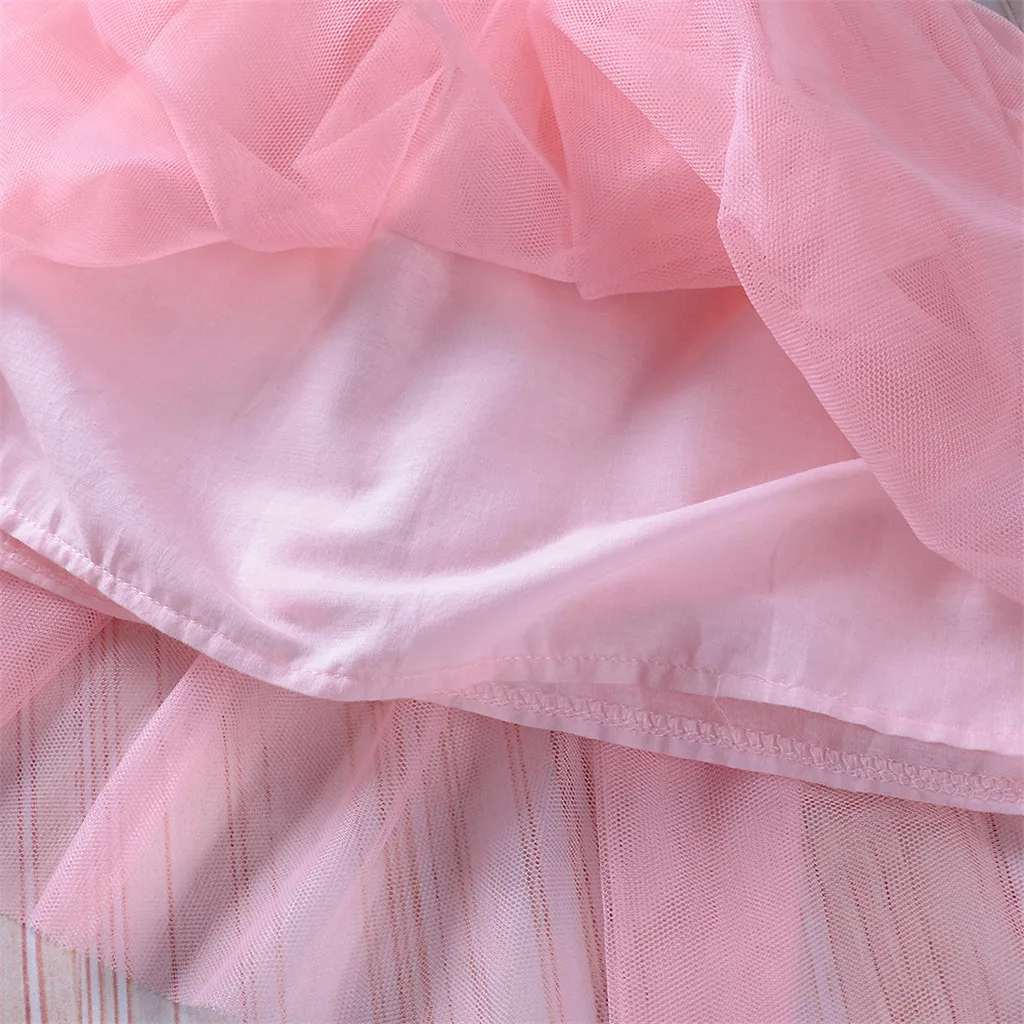 Girls Summer Dress Newborn Kid Baby Sleeveless Lace Mesh Puff Dance Birthday Party Princess Clothes C# | Детская одежда и обувь