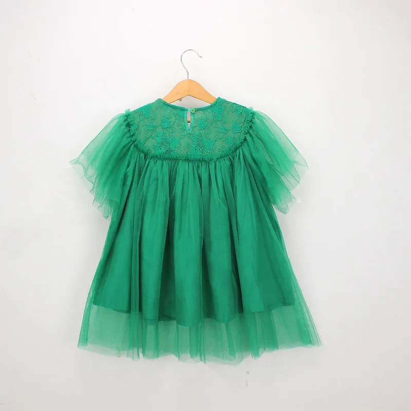 2019 Summer Baby Girl Lace Embroidery Princess Dress Little Girls Short Sleeve Loose Party Kids Clothes For 2-7Years | Детская одежда и