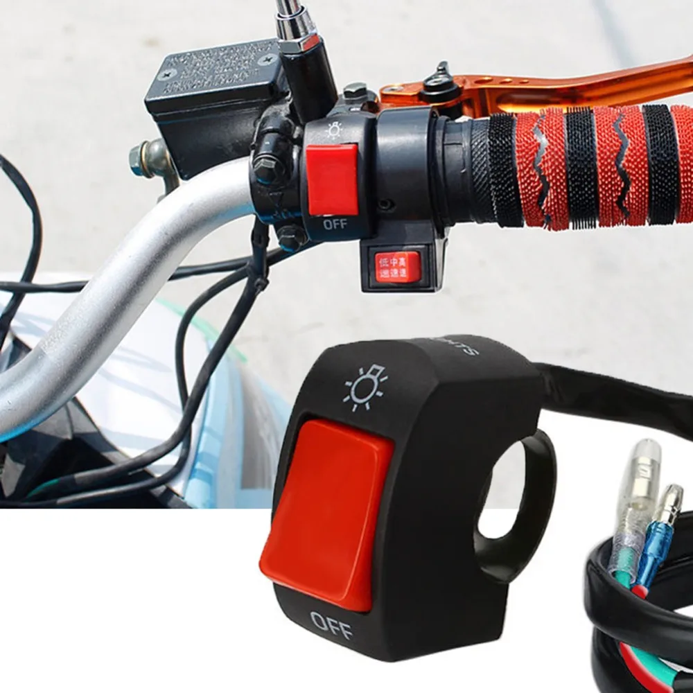 

1PC Hot Motorcycle Light Switch For 7/8" Handlebar With ON/OFF Button Connector
