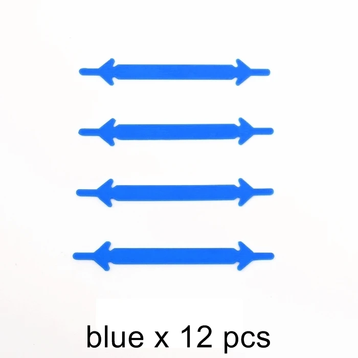 A Blue 12pcs 16 шт./лот 8 Размеры творческие многоцветной твердое шнурки без завязок унисекс эластичные силиконовые шнурки для всех кроссовки G003 - Цвет: A Blue 12pcs