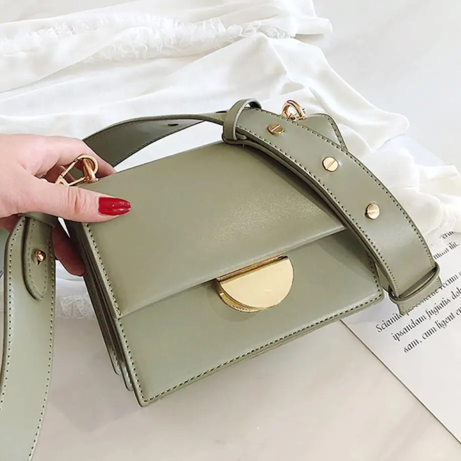 Элегантная женская однотонная квадратная сумка с клапаном Новинка лета 2019