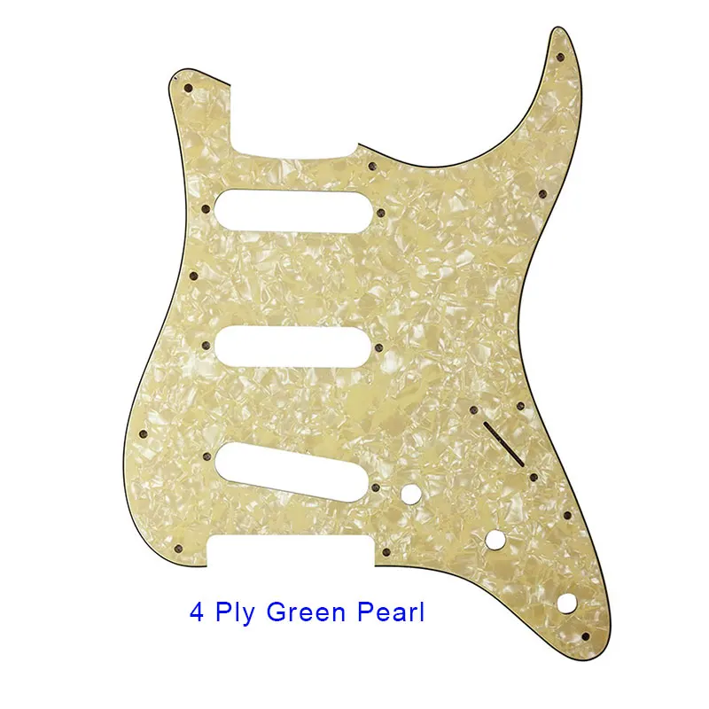 4 ply cream pearl Pleroo гитарные части Strat guitar ra накладки с 11 винтами для Fender 62 'Stratocaster стандарт SSS ST гитарные царапины пластины - Цвет: 4 ply cream pearl