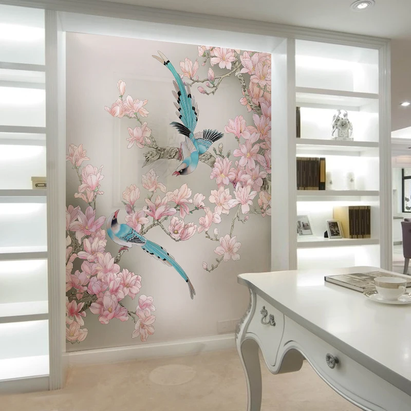

Custom photo wallpaper 3D custom Chinese wallpaper 3D magpie mural fresco