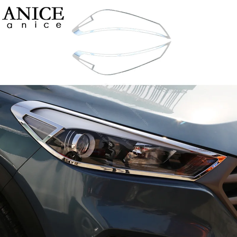 2 шт хромированные для передних фар Frame украсить обложку hyundai Tucson 2015 2018| |