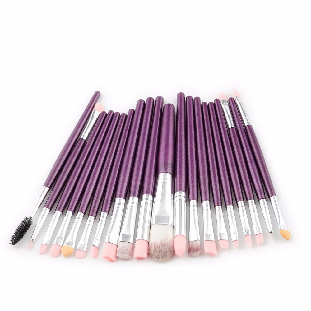 20 Pcs/Set Eyeliner Lips Makeup Brushes Foundation Powder Eyeshadow Eyebrow Face Beauty Tools | Красота и здоровье