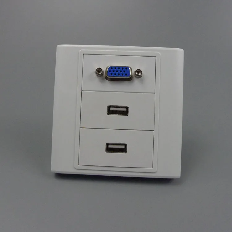 

vga and dual usb wall plate with back side female to female connector