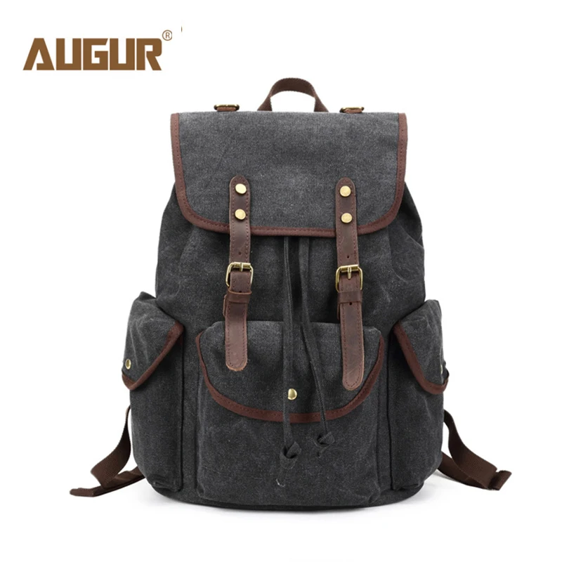 AUGUR Новое поступление холщовый мужской рюкзак женский для ноутбука школьные