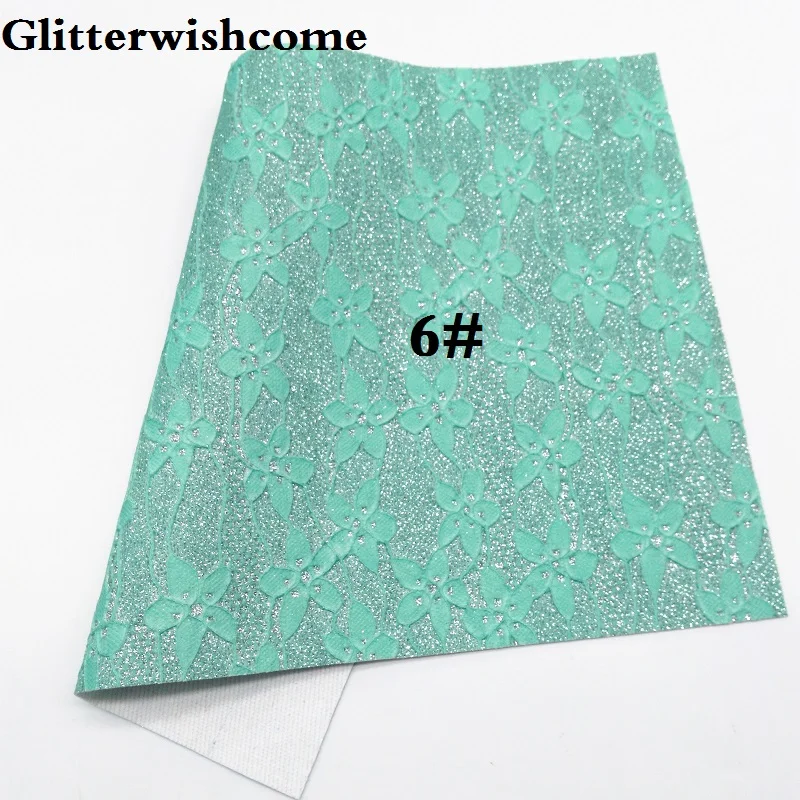 Glitterwishcome 21X29 см A4 размер винил для бантов флуоресцентная кружевная блестящая кожаная ткань винил для бантов, GM086A