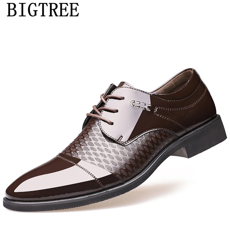 Dress Shoes Men Elegant Patent Leather For Coiffeur Wedding Formal Luxury Brand Chaussure Homme Buty Meskie | Обувь