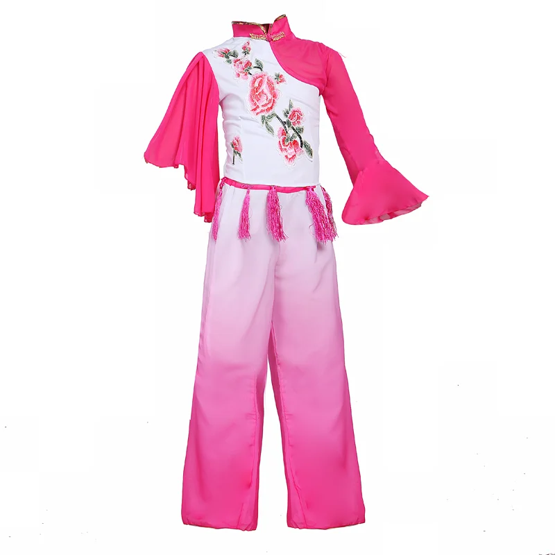 Китайский стиль Hanfu Детская Классическая одежда Yangko для девочек национальная