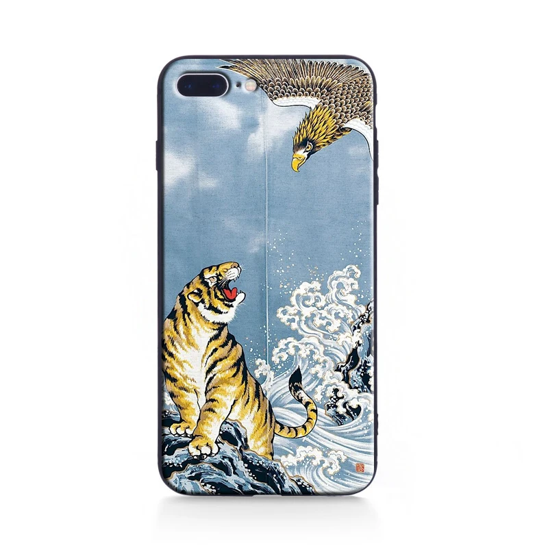 Для iphone 7 Чехол японский Ukiyo e тигр картина с орлом Мягкий силиконовый чехол для