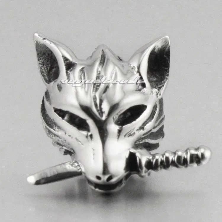 Крутые мужские серьги гвоздики из нержавеющей стали 316L с волком G003(2 шт.)|earrings