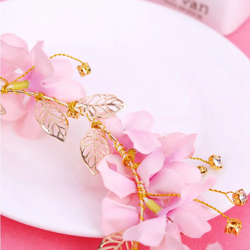 Женская свадебная тиара FORSEVEN красная с перфорацией в форме листьев свадебный