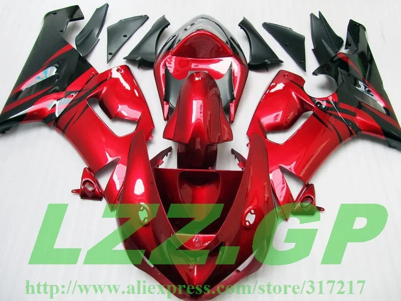 

Injection Red black fairing kit FOR KAWASAKI NINJA ZX 6R 636 05 06 ZX-6R 05-06 ZX6R 2005 2006 ZX 6R 05 06 ABS fairings