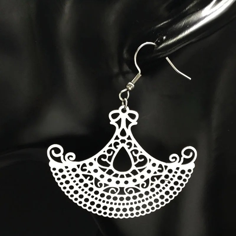 Серьги женские из нержавеющей стали серебристого цвета эффектные E1600S02 |