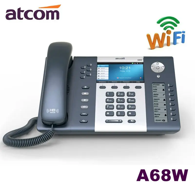 ATCOM A68W VoIP sip телефон Wi Fi входной уровень бизнес IP беспроводной мобильный цветной