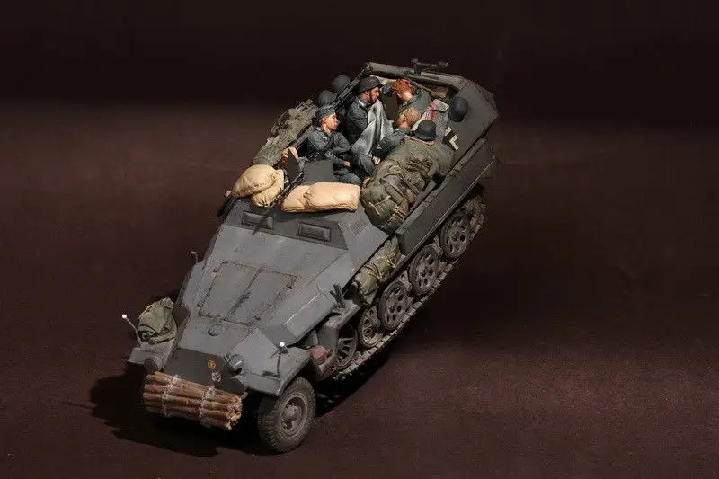 Новинка, в разобранном виде, 1/35 набитые солдатом гренадеры(6 фигурок)(без машины), набор из смолы, игрушки для самостоятельной сборки, Неокрашенная модель из смолы