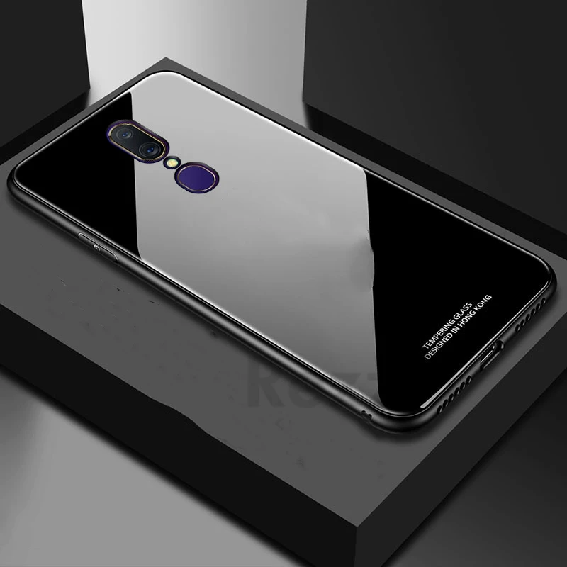 Для OPPO F11 Pro Чехол Gloosy закаленное стекло мягкая TPU силиконовая рамка твердая