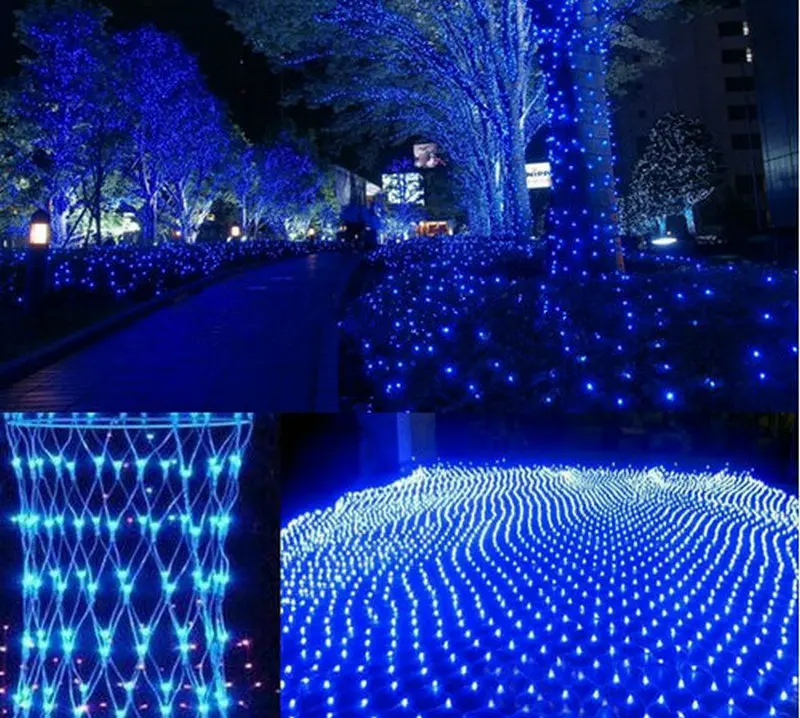 4 5 м x 1 300LED сетка Фея веб строка светильник с пересекающимися мигающими звездами